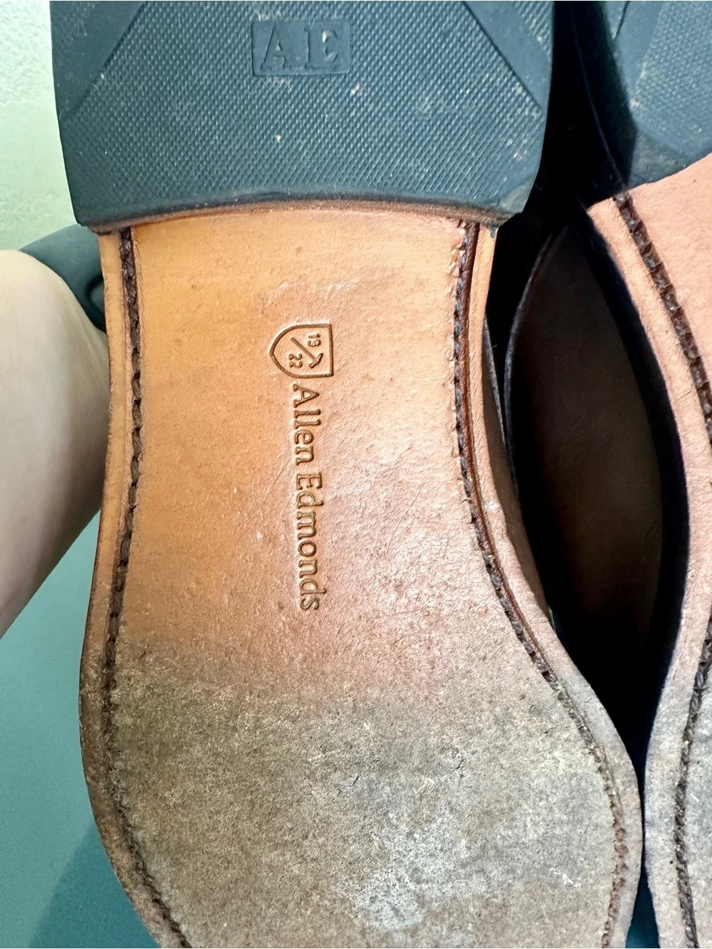 Allen Edmonds Kenilworth Brown Leather Plain Toe Bluchers Oxfords US 8.5 D $450